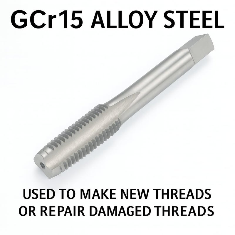 Yamesh 1/4"-18 NPT Tap and Die Set – GCr15 Alloy Steel Pipe Thread Tap and Hex Die Combo, Taper Thread Repair Tool for Conical Pipe Fittings - Image 2